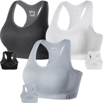 FITTIN Racerback Sports Bras for Women - Padded Seamless High Impact Support for Yoga Gym Workout Fitness