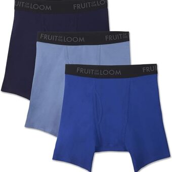 Fruit of the Loom Men's Breathable Boxer Briefs, Moisture Wicking Underwear, Assorted Color Multipacks