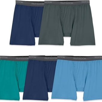 Fruit of the Loom Men's Micro Stretch Boxer Briefs, Designed to Move with You, Lightweight & Moisture Wicking