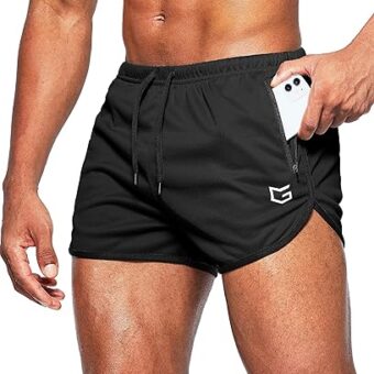 G Gradual Men's Running Shorts 3 Inch Quick Dry Gym Athletic Jogging Shorts with Zipper Pockets