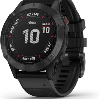 Garmin Fenix 6 Pro, Premium Multisport GPS Watch, Features Mapping, Music, Grade-Adjusted Pace Guidance and Pulse Ox Sensors, Black (Renewed)