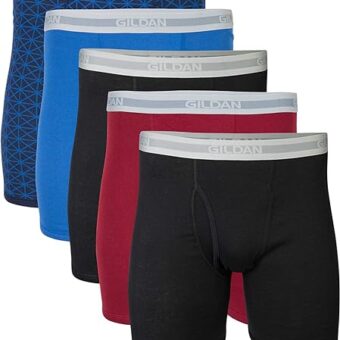 Gildan Mens Underwear Boxer Briefs, Multipack