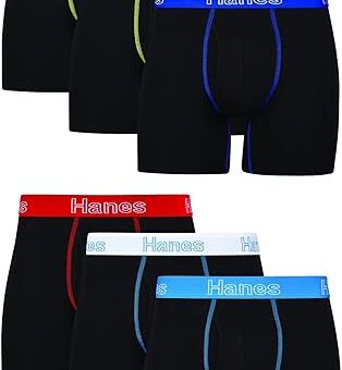Hanes Men's Underwear Boxer Briefs, Cotton Stretch Moisture-Wicking Underwear, Multi-pack