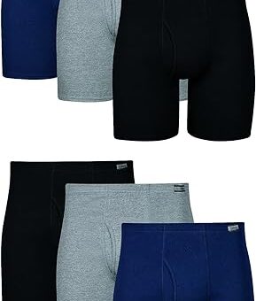 Hanes Men's Underwear Boxer Briefs Pack, Cotton ComfortSoft Boxer Brief for Men, Moisture-Wicking Breathable, Multipack