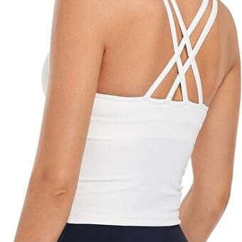 HeyNuts Longline Zeal Bras Medium Impact Wirefree Sports Bras Workout Tank Tops with Removable Pads, A-D Cups