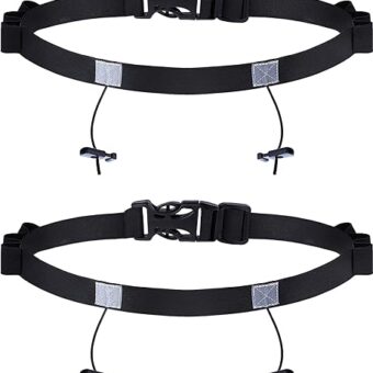 JOVITEC 2 Pieces Race Number Belt with 6 Gel Loops for Running Cycling Triathlon Marathon