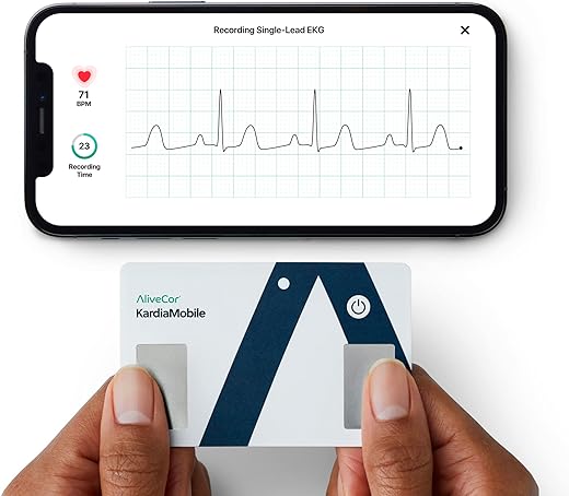 KardiaMobile Card Personal EKG Monitor – Fits in Your Wallet – Detects AFib and Irregular Arrhythmias – Instant Results in 30 Seconds – Easy to Use – Works with Most Smartphones...