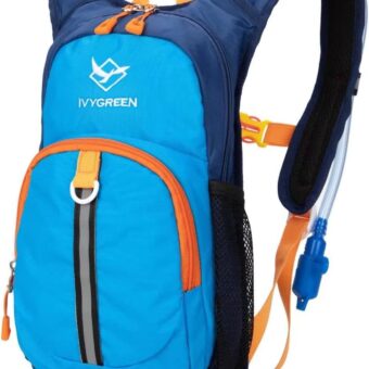 Kids Hydration Backpack, Hiking Backpack for Boys or Girls with 1.5L Water Bladder