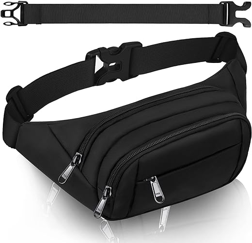 Large Fanny Pack for Women Men - Syican Waist bag with 3-Zipper Pockets, Gifts for Enjoy Sports Traveling Workout Casual Hands-Free crossbody bags Fits MAX 7.9'' iPad & 6.6''...