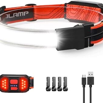 LED Headlamp Flashlight, 1000lumens 230° Broadbeam Headlight, USB Rechargeable Head Lamp with Red Taillight, Lightweight Waterproof Headlamps for Camping Running Hiking, Hard...