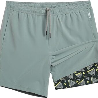 maamgic Gym Shorts for Men 7 inch Inseam with Liner Stretch 2 in 1 Workout Shorts Men Quick Dry Athletic Running Shorts
