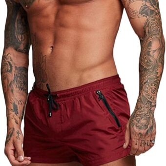 Men's Athletic Gym Workout Shorts 3 Inch Quick Dry Running Bodybuilding Short Shorts with Liner and Zipper Pockets