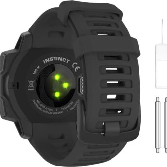 MoKo Watch Strap Compatible with Garmin Instinct Esports/Solar/Tactical/Tide Military Watch,Soft Silicone Adjustable Replacement Band Fit Garmin Instinct 2 Sports GPS Smart...