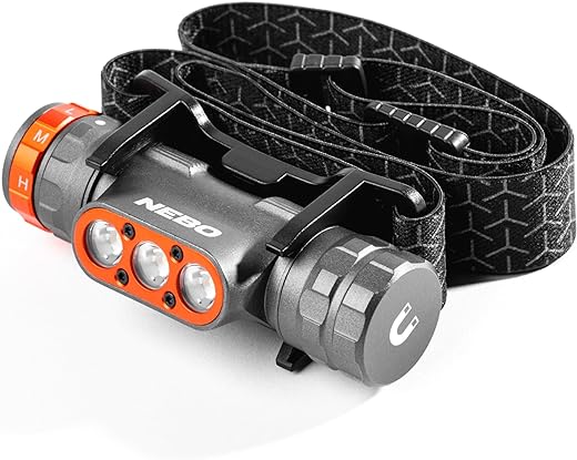 NEBO Transcend 1500 USB Rechargeable Headlamp for Camping, Hiking, Caving, Fishing, Waterproof Impact-resistant Bright Head Light with 5 Light Modes, Adjustable Headstrap,...