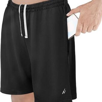 NY Threads Men's Athletic Shorts with Pockets Lightweight Quick Dry