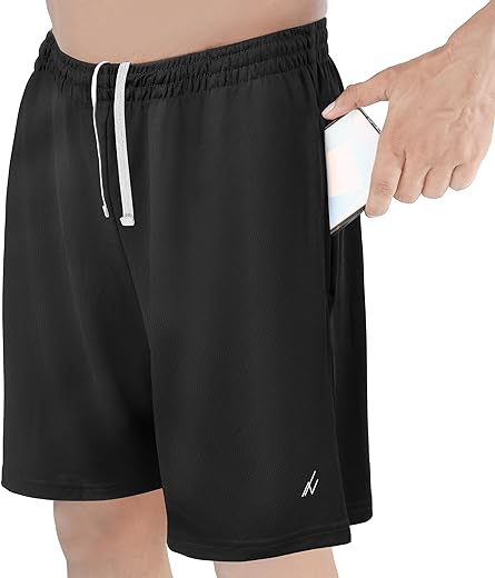 NY Threads Men's Athletic Shorts with Pockets Lightweight Quick Dry