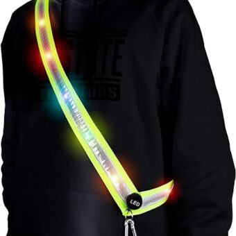 OLIKER LED Night Running Gear High Visibility LED Flashing Sash Outdoor Running Cycling Hiking Jogging Rechargeable Illuminating Gear for Men and Women Night Safety Walking Gear