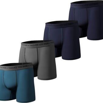 Pair of Thieves Cotton Boxer Briefs for Men Pack (4 Pack) - Tagless Underwear for Men Pack