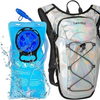 Reflective Hydration Backpack, Hydration Pack - Water Backpack with 2L Hydration Bladder, Essential for Festivals - Rave Hydration Pack for Hiking, Running, Cycling, and Festivals