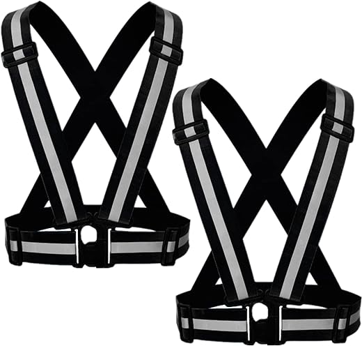 Reflective Strap Safety Vest Gear - 2-10 Pack Adjustable High Visible Reflective Running Gear for Women Men Night
