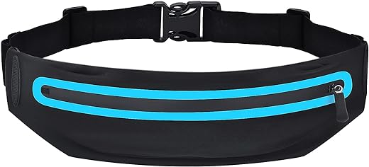 Running Belt, Running Waist Pack for Women & Men USA Patented Hands-Free Reflective Runner Pouch Belt Fitness Workout Bag No-Bounce Adjustable Sport Travel Fanny Pack Cell Phone...