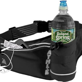 Running Fanny Pack with Water Bottle Holder - Adjustable Running Belt With Water Bottle Holder and Pouch - One Size Fits All Travel Fanny Pack