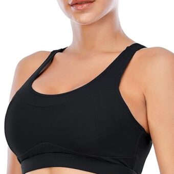 RUNNING GIRL High Impact Sports Bras for Women,Racerback Running Bra Workout Crop Tank Tops Longline Sports Bra Push up