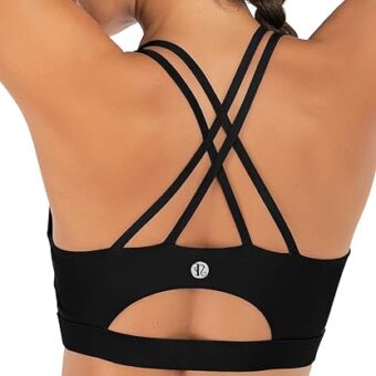 RUNNING GIRL Sports Bras for Women,Padded Sports Bra Tank Top Sexy Crisscross Back High Impact Longline Workout Yoga Bra