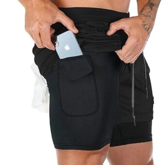 Surenow Mens Running Shorts,Workout Running Shorts for Men,2-in-1 Stealth Shorts,7-Inch Gym Yoga Outdoor Sports Shorts