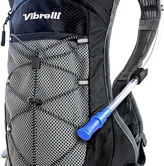 Vibrelli Hydration Pack & 2L Hydration Water Bladder - High Flow Bite Valve - Hydration Backpack with Storage - Lightweight Running Backpack