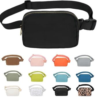 Waist Pack for Running Fanny Pack for Women and Men Crossbody Belt Bag Bum Bag with Adjustable Strap for Sports Black