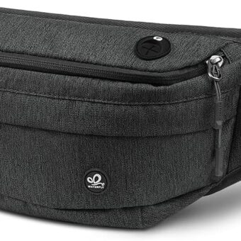 WATERFLY Fanny Pack for Men Women Water Resistant Large Hiking Waist Bag Pack Carrying All Phones for Running Walking Traveling