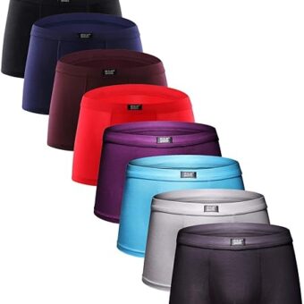 youlehe Men's Underwear Soft Bamboo Rayon Boxer Briefs Stretch Trunks Pack