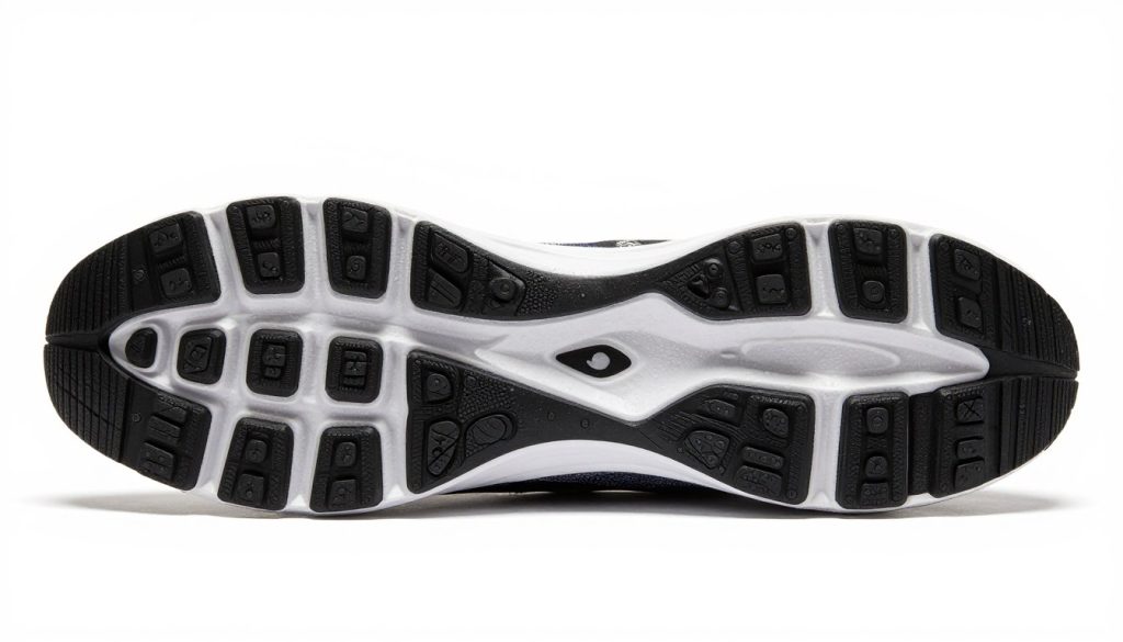 Bottom view of Saucony Endorphin Speed 4 outsole showing traction pattern Bottom view of Saucony Endorphin Speed 4 outsole showing traction pattern