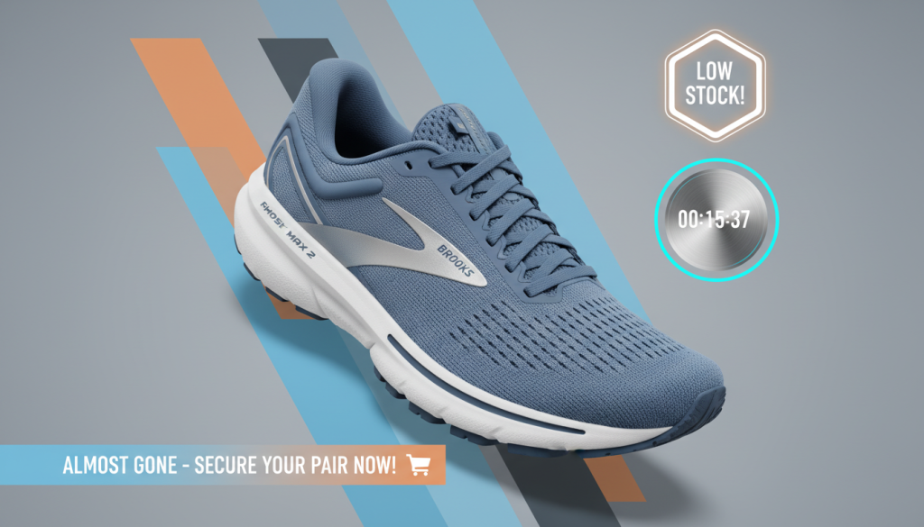 Brooks Ghost Max 2 low stock alert visualization