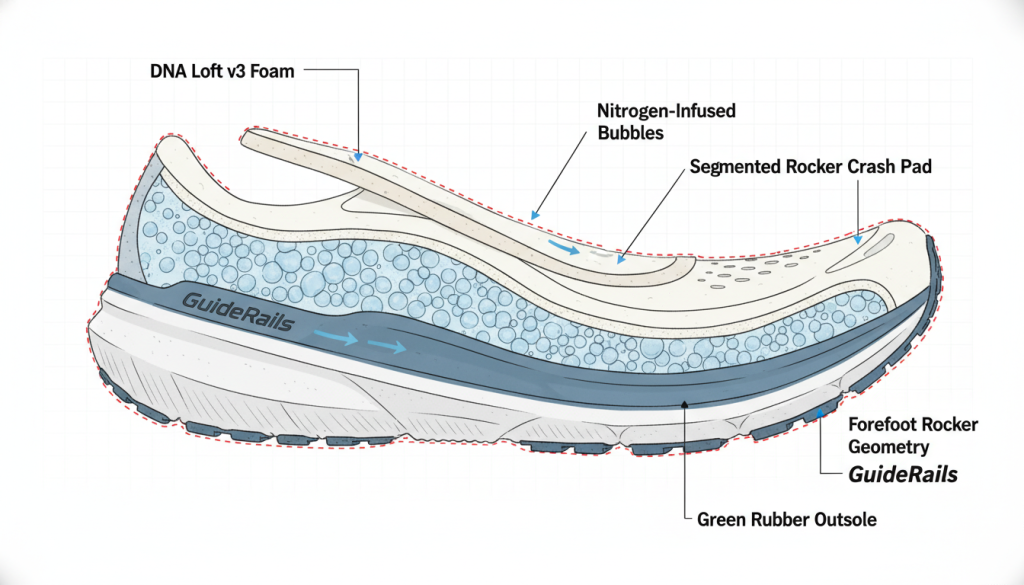 Brooks Ghost Max 2 midsole foam technology cutaway view