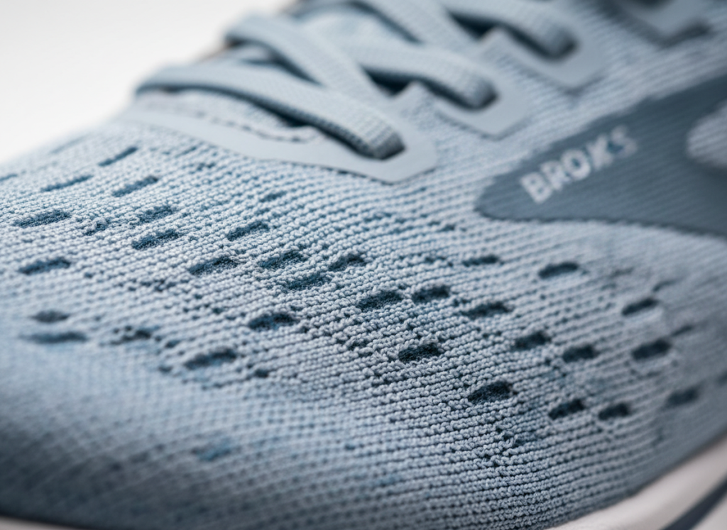 Close-up detail of Brooks Ghost Max 2 mesh upper construction