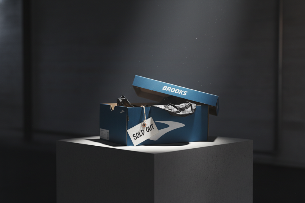 Empty shoe box showing sold out scenario