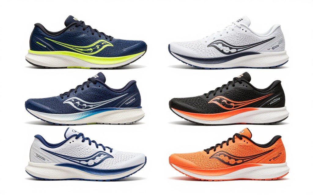 Multiple Saucony Endorphin Speed 4 colorway options displayed together Multiple Saucony Endorphin Speed 4 colorway options displayed together