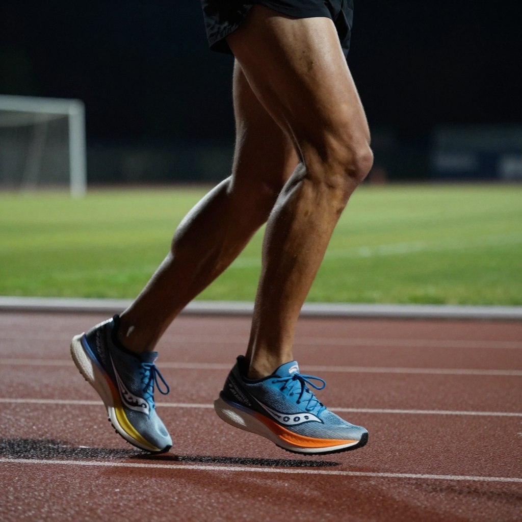 Saucony Endorphin Speed 4 in action during speed workout Saucony Endorphin Speed 4 in action during speed workout