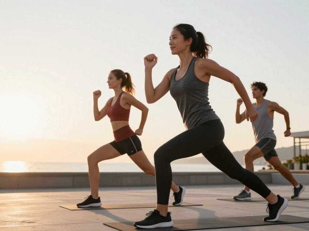 energetic person starting morning workout routine energetic person starting morning workout routine